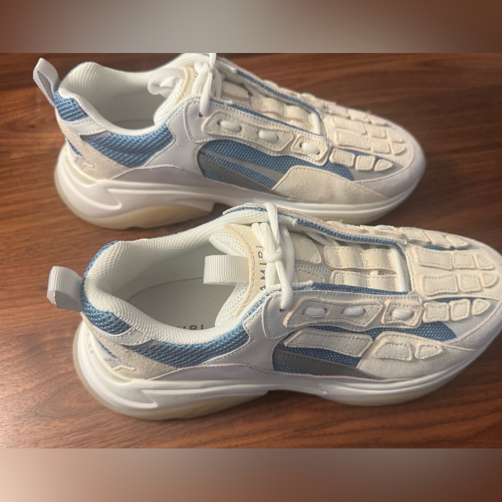 AMIRI Bone Runner- Teal and White